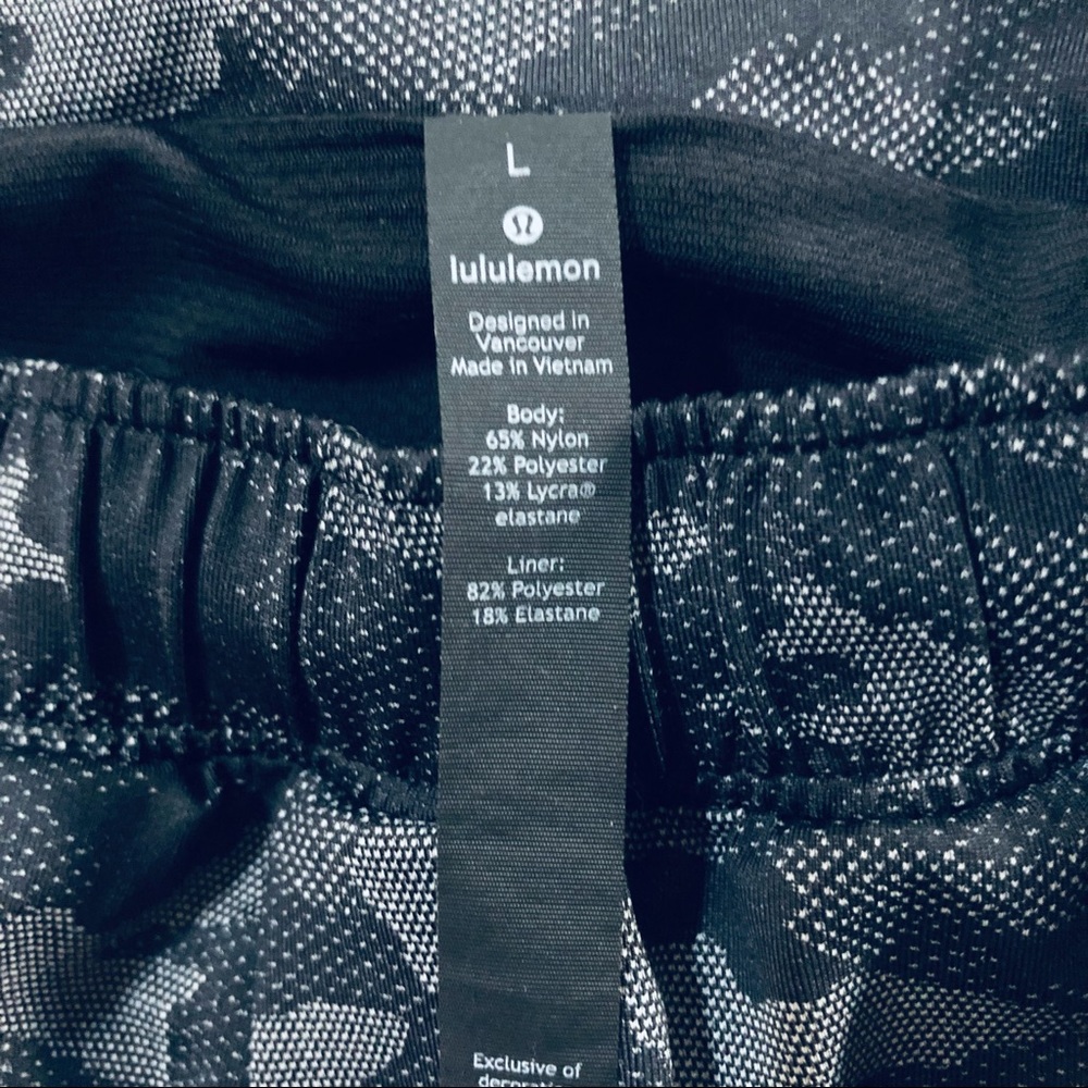 Lululemon Surge Short Liner Variegated Mesh Camo Black 6” Run Men’s Shorts - Picture 10 of 12
